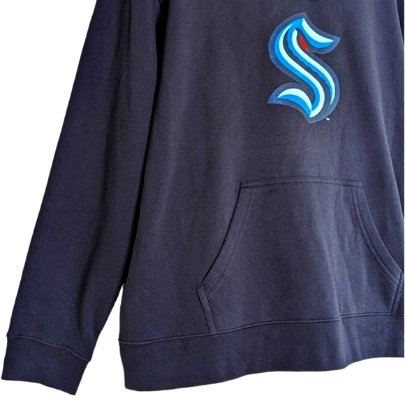 Fanatics Seattle Kraken Branded Primary Logo Pullover Hoodie Men's Navy Size 2XL - Picture 4 of 12